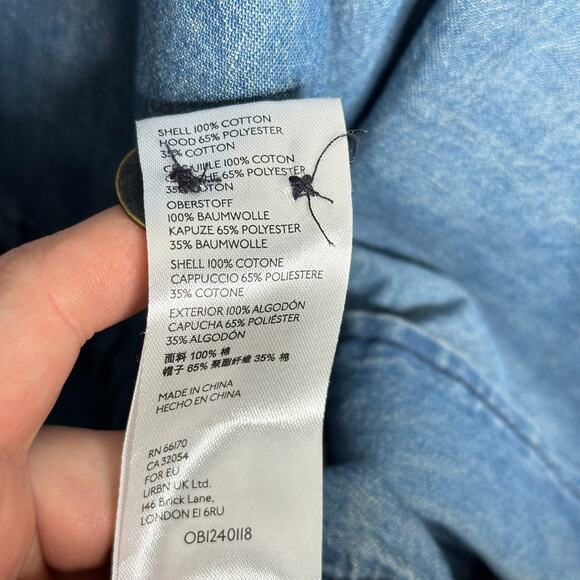 ANTHROPOLOGIE x PILCRO Denim Chambray Kimono Hooded Jacket Sz M/L {3W8} - Picture 9 of 9